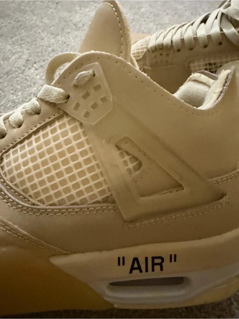 Beige/Tan High-Top Sneaker with 